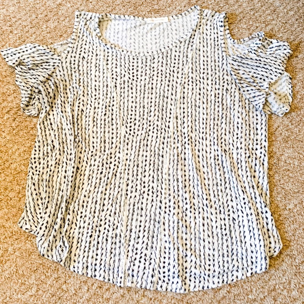 Cold Shoulder Flowy Cotton Shirt